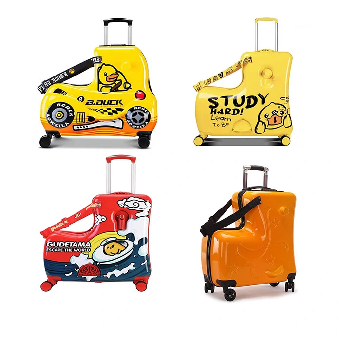 Wholesale Custom New Travel Case 16 Inch Ride on Multifunctional ABS Trolley Bags Kids Suitcase Children Scooter Trolley Luggage Suitcase