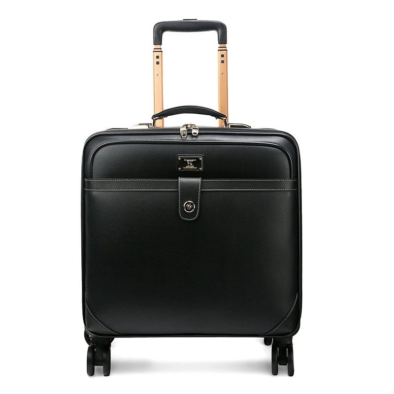 Waterproof PVC PU Leather Wheeled Trolley Luggage Business Travelling Travel School Boarding Shopping Suitcase Bag Case (CY6851)