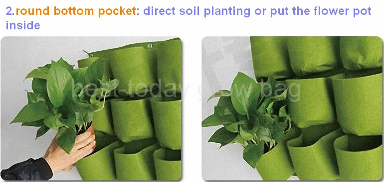 12 Pockects Indoor Vertical Felt Garden Plant Grow Wall-Mounted Vertical Gardening Planter