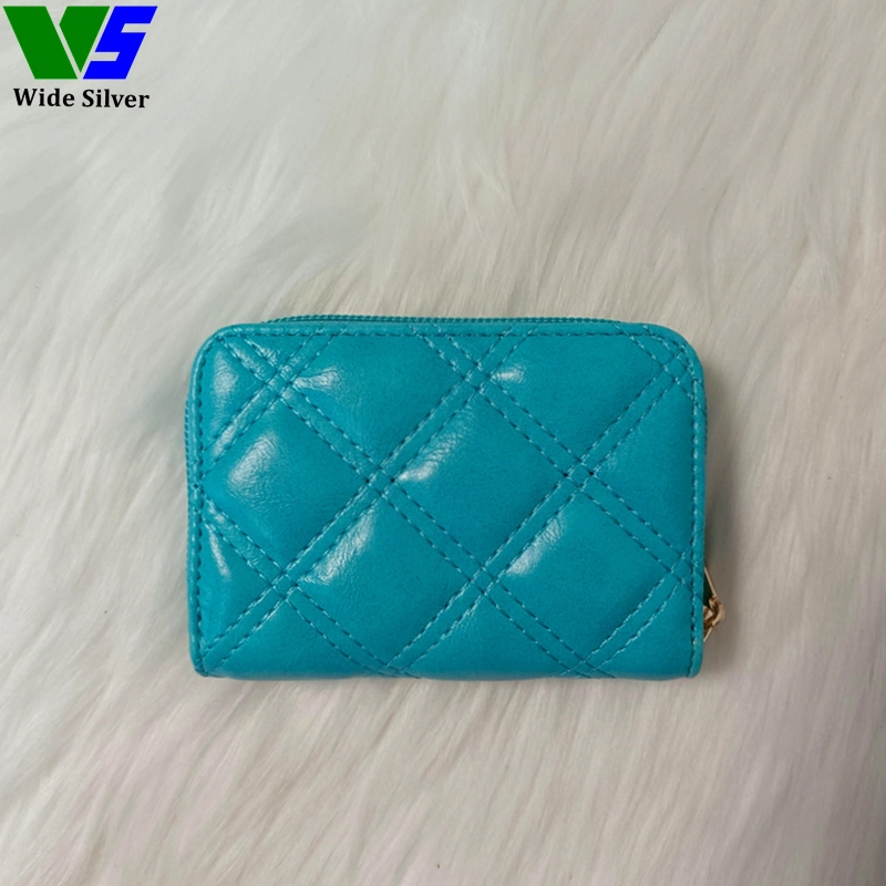 Wide Silver Top Fashion Zipper Around Purse Carteira Feminina Card Holder Wallets