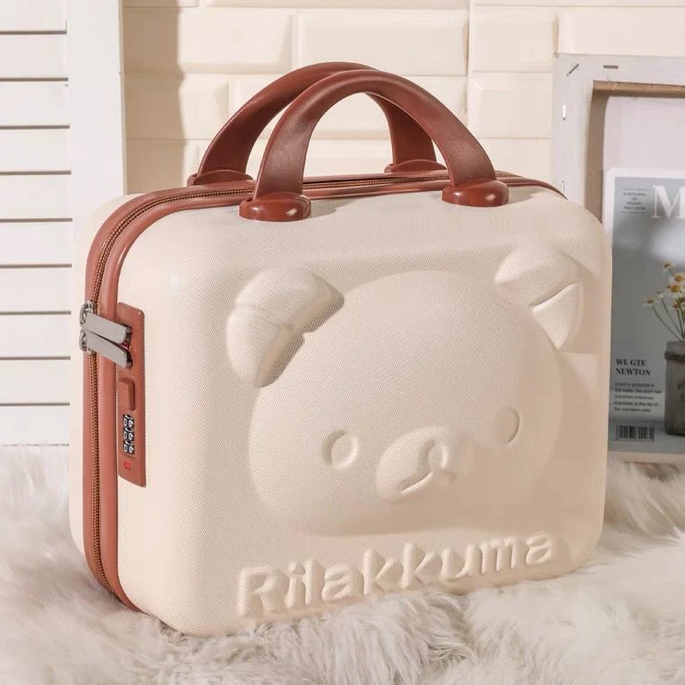 Cartoon Bear Cute Lightweight Storage Bag Password Box 14 16 Inch Cosmetic Travel Case Mini Suitcase