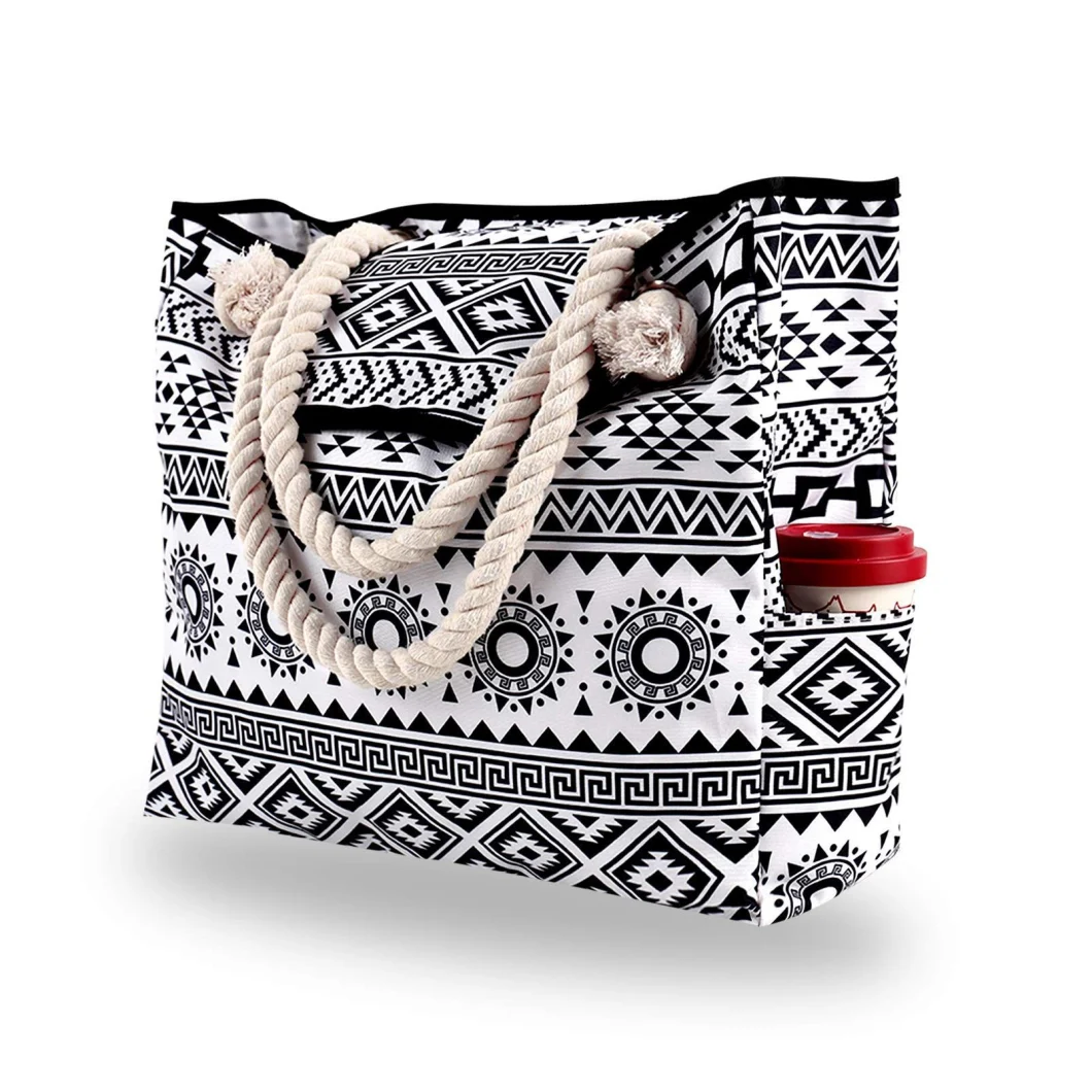 Summer Large Capacity Beach Bag Crossbody Fashion Print Women&prime;s Canvas Shoulder Handbag
