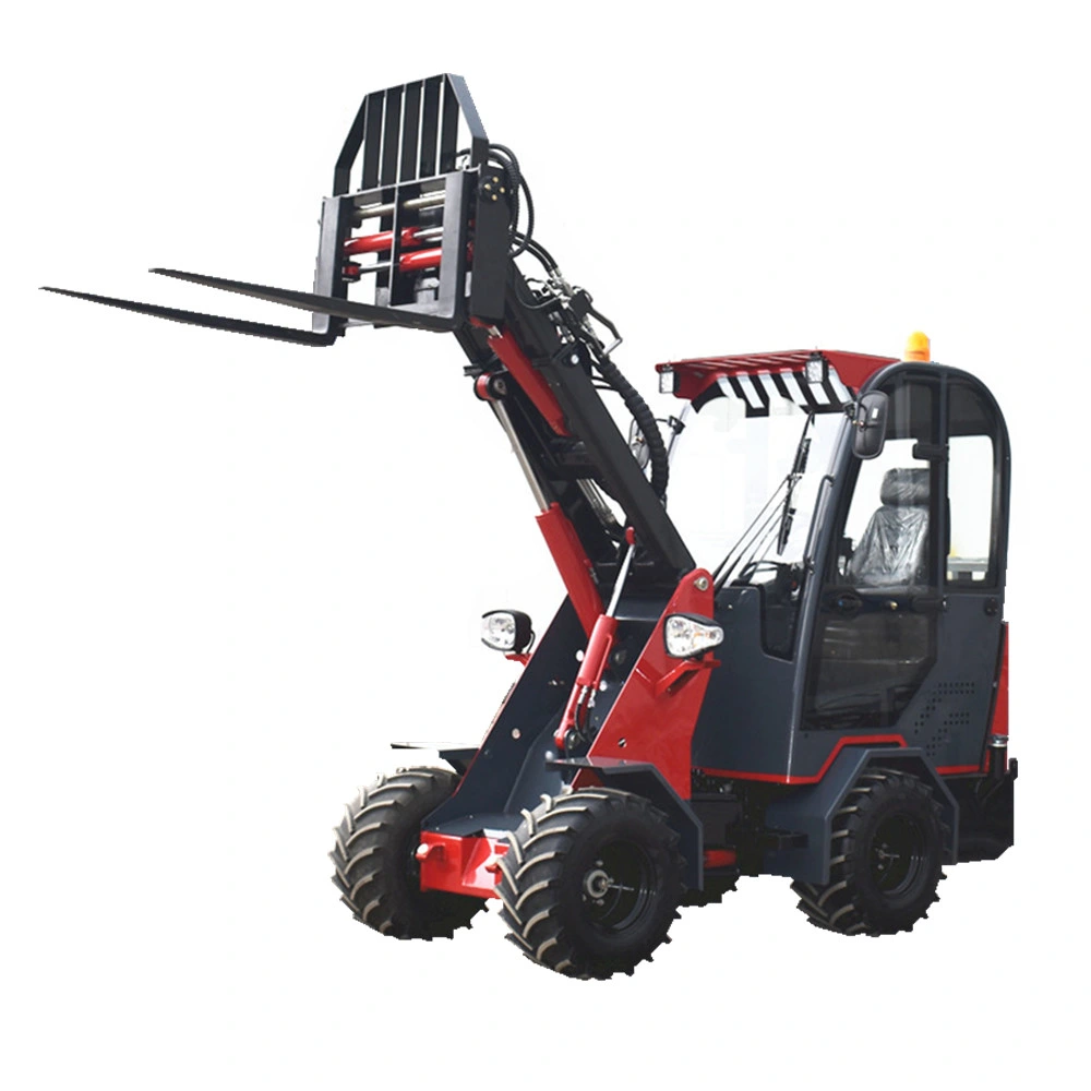 Europe Small/Mini Compact 4WD Articulated Front End Tractor 1ton/1.5ton/2 Ton Telescopic Boom Wheel Loaders for Farming/Construction/Gardening