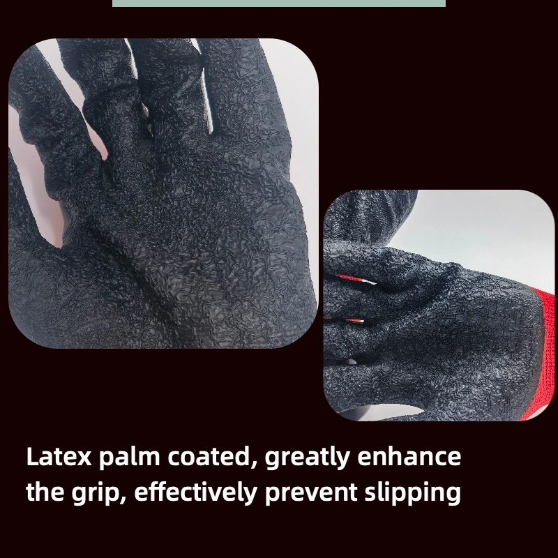 Factory Shop 13G Polyester Latex Crinkle / Wrinkle Coated Reusable Working Labor Work Safety Protective Rubber Gloves for Gardening Household Warehouse