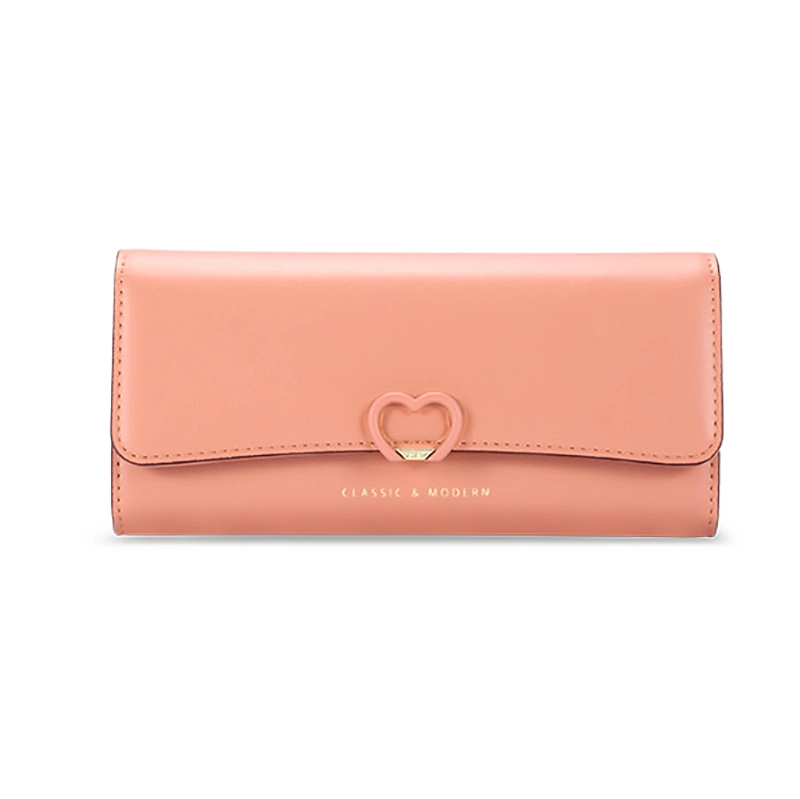 Customized High Quality PU Leather Women Fashion Zipper Long Purse Leather Wallet with Wristlet Strap Women Europe Market ODM OEM Factory