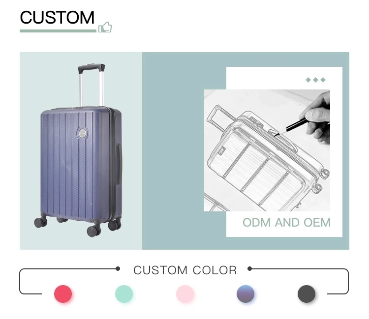 PP Trolley Suitcase Luggage Logo Bag Set Zipper Case Hardshell