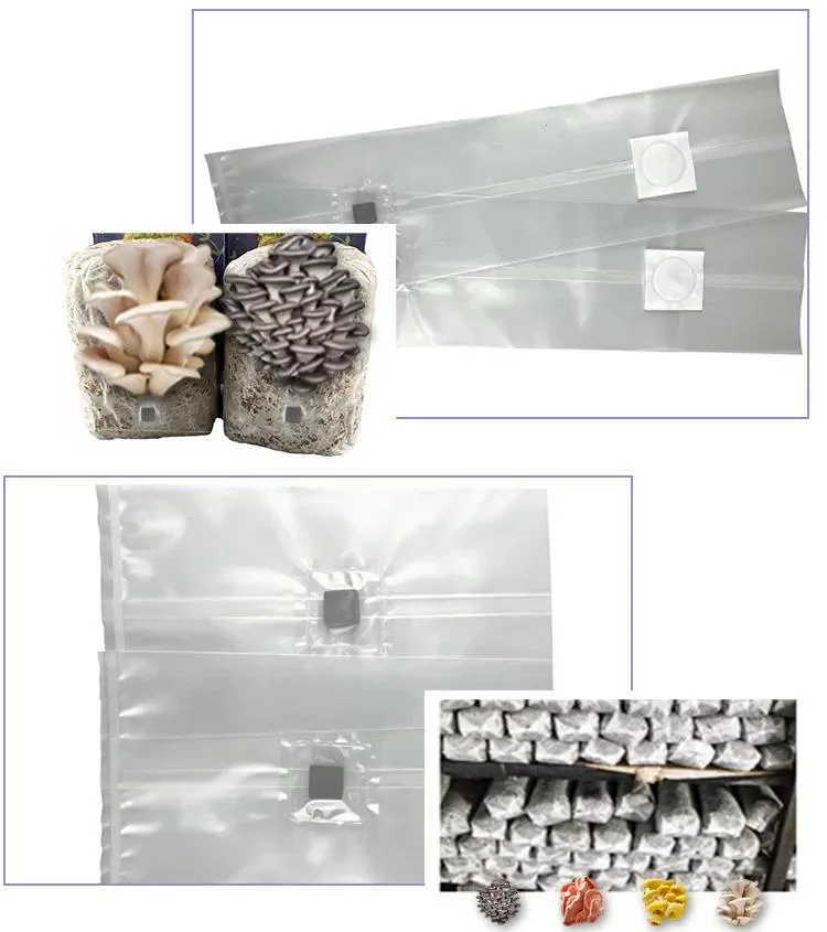 Size Customizable PP Plastic Mushroom Spawn Grow Bag with Self Injection Port