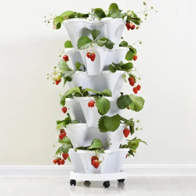 Multi-Colored 7 Tier Vertical Garden Planter with Planting Kits Great for Growing Strawberries Vegetables Herbs Flowers Wyz20602